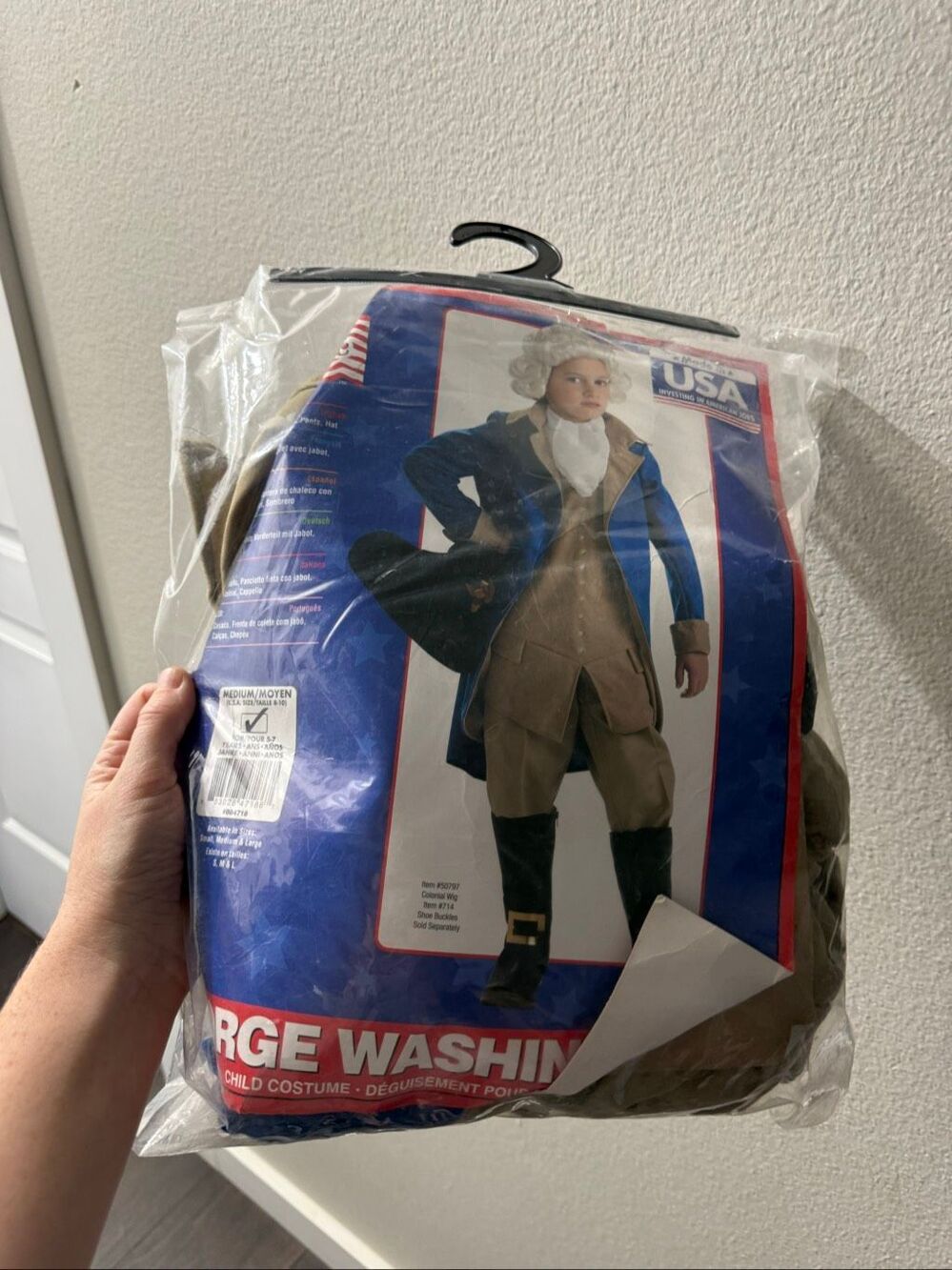 George Washington Spirit Halloween Kids Medium Halloween Costume